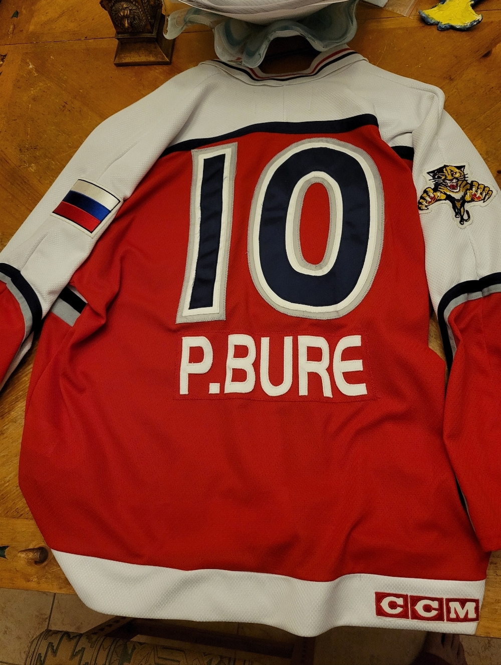 CCM Red White Navy P. Bure #10 Hockey Jersey All STAR